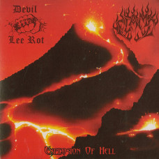 Devil Lee Rot / Flame "Explosion Of Hell" Red Splatter Split 7"