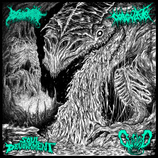 Blood Spore / Coagulate / Soul Devourment / Gutvoid   "Four Dimensions of Auditory Terror" Split LP
